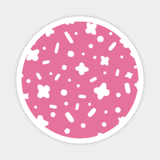 White and pink doodles Magnet